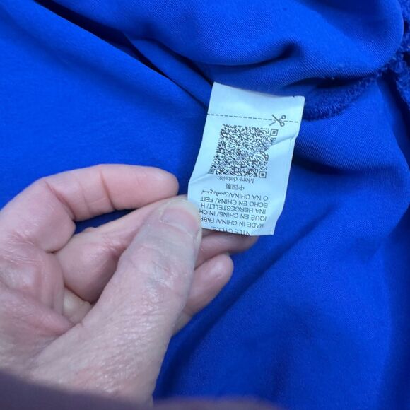 SHEIN Curve 7X Blue Button Front Blouse Ruffle Hem Plus Size 28/30 - Picture 5 of 6